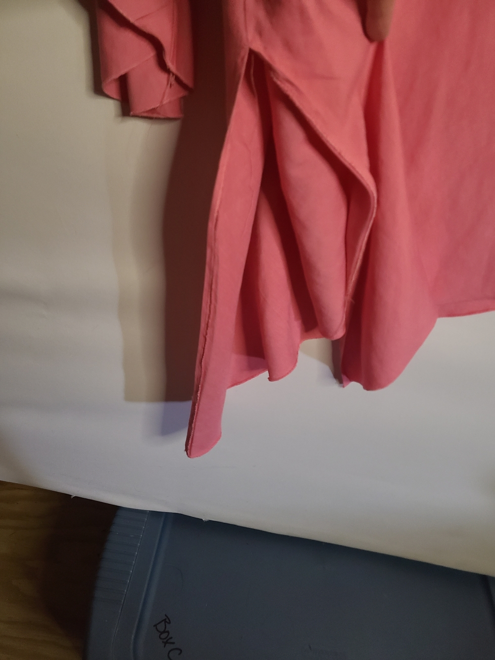 Caren Sport Linen Blend Asymmetric Tunic Pink Bell Sleeve Plus Size 1X - Picture 5 of 10